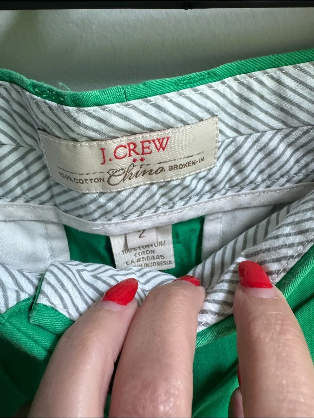 J. Crew Kelly Green Cotton Chino Hot Shorts Beach
